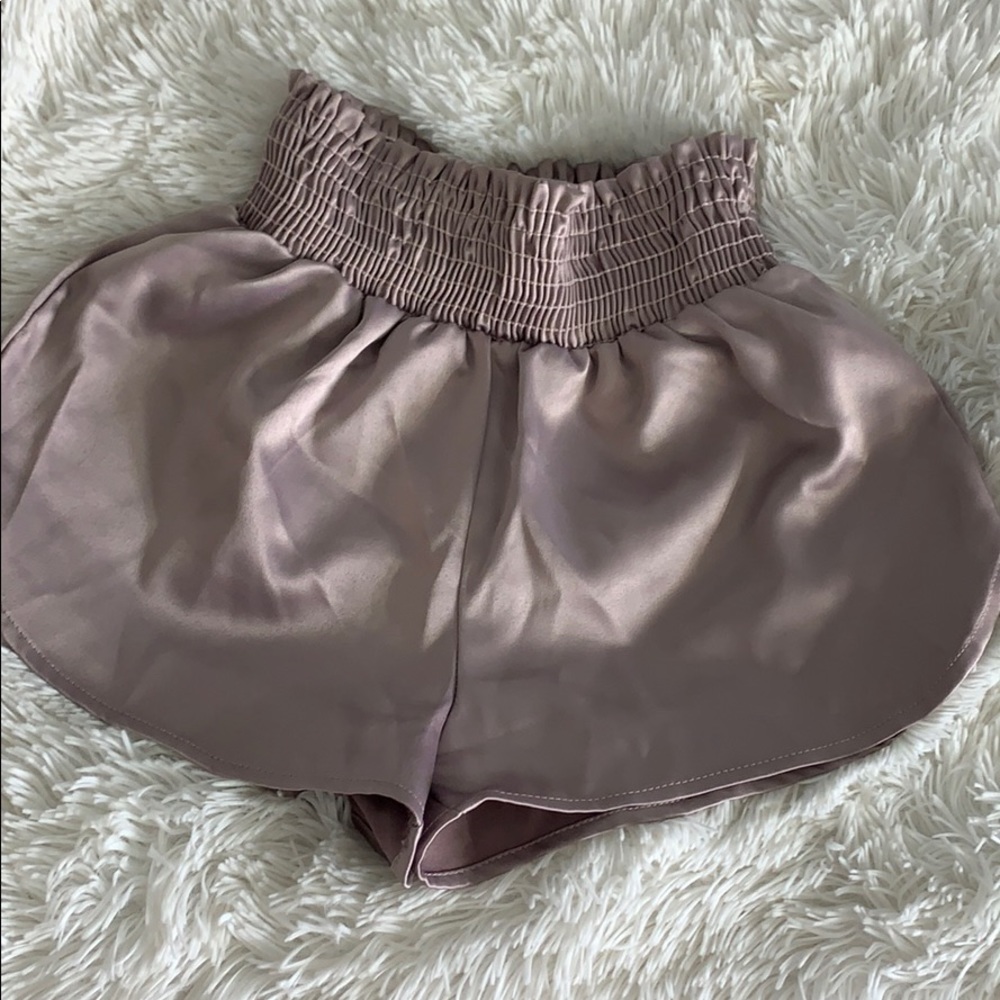 Lavender silk shorts